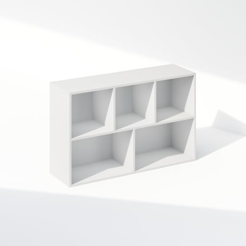 Image of Furinno Reed Closet Organizers and Storage, 5-Cube Reversible Closet Shelves, Closet Organization Shelf, 9.4 x 19.5 x 31.5, for Bedroom, Closet, White