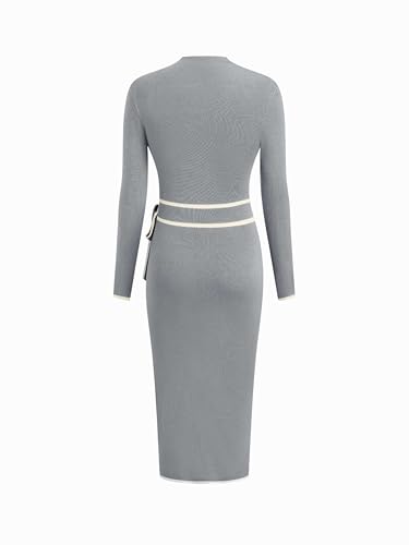 CIDER Sweater Dress for Women Long Sleeve Dress Mock Turtleneck Bow Tie  Midi Work Dresses Old Money Dresses Fall Winter - Product Details