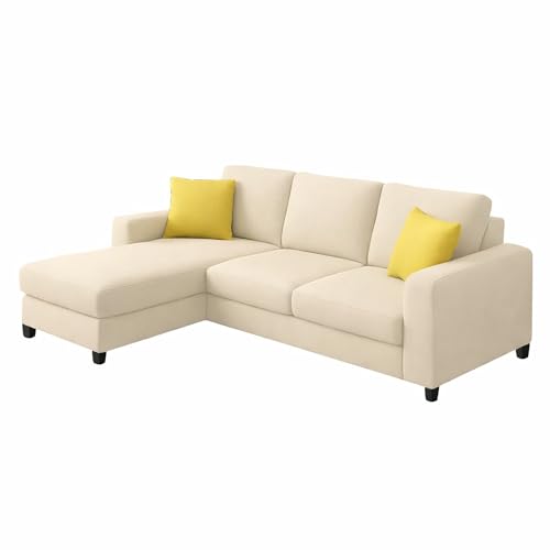 Image of Casaliving Rolando Seater L Shape Sofa Set for Living Room Left Side (Cream, 4 Seater LHS)