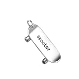 Fabriqué en acier inoxydable OAKKY Non Conventionnel Vintage Rock Cool Sport Scooter Skateboard Couple Pendentif Collier Hommes Acier Inoxydable Hip Hop Bijoux Chaîne Gratuite