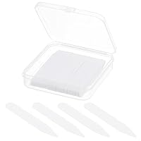CREATCABIN 100 Stück 6.5cm Kragenstäbchen Für Herrenhemden Kragenstäbchen PVC Kunststoff Krageneinsätze Mit Aufbewahrungstasche wasserdichte Weiße Kragenlaschen Kantenformer Für Kragenfutterstäbchen