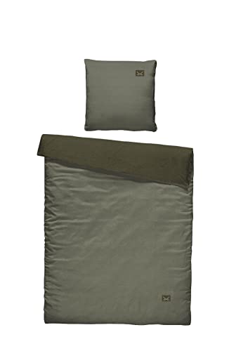 Sansibar Jersey Melange - Juego de cama reversible de 2 piezas, funda nórdica de 135 x 200 cm y funda de almohada de 80 x 80 cm Cover