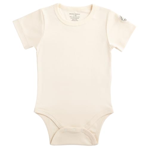 MON CHOU Premium Short Sleeve Bodysuit - Luxuriously Soft, 100% Pima Cotton Baby Bodysuit - Organic Cotton Baby Clothes