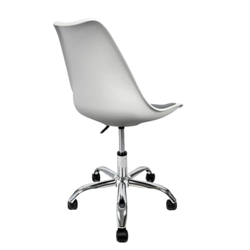 Image of Amazon Brand - Umi Height-Adjustable Modern Revolving Rotary Arm Office Study Desk Chair - Ideal for Spa, Bar, Home - White & Orange Color