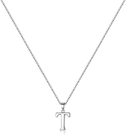 Turandoss Christmas Gifts for Grandkids Teen Girls - S925 Sterling Silver Initial Necklaces Personalized Dainty Hypoallergenic Letter A-Z Necklaces Stocking Stuffers Christmas Gifts