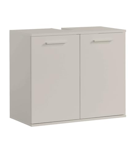 mokebo Waschbeckenunterschrank in Kaschmir 'Der Waschbär' (60x70x34 cm) Waschtischunterschrank, Unterschrank fürs Waschbecken im Badezimmer, auch als Badschrank aus Holz in Grau Beige