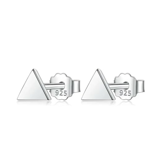 Boucles d'oreilles pour femmes en argent 925 avec pendentif triangle or