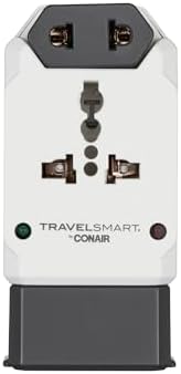 Conair Universal Travel Adapter with USB, European Plug Adapter with Surge Protection, All-in-One Travel Adapter Worldwide
