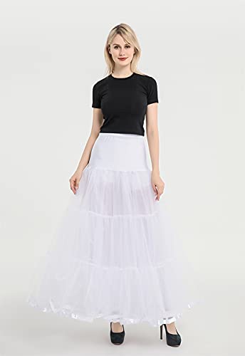 WOWBRIDAL Women's Ankle Length Petticoats Wedding Slips Plus Size S-XL2