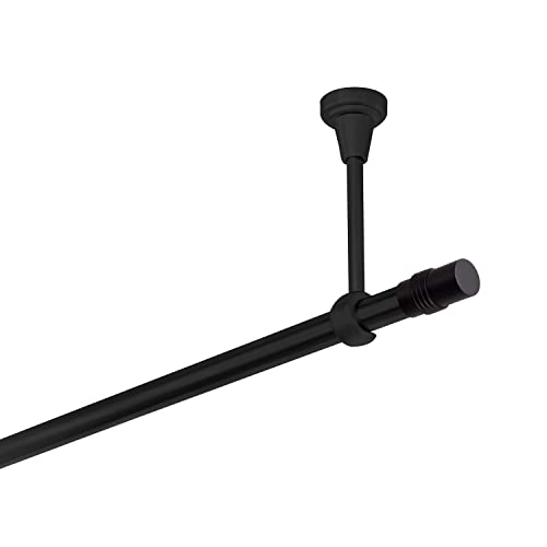 Gardinenstange schwarz 120 cm 1-läufig 19 mm aus Metall Deckenbefestigung Zylinder