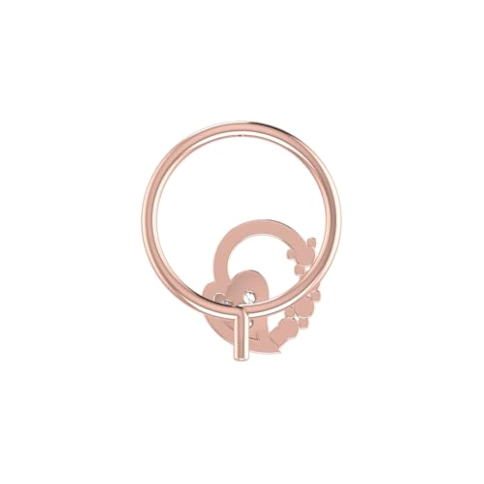 14Kt Rose Gold Stud Nosering, Classic Design