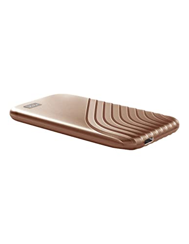 Image of WD Western Digital 2TB My Passport Portable SSD, 1050MB /s R, 1000MB /s W, Upto 2 Meter Drop Protection, HW Encryption, Type-C Cable & Type-A Adaptor, for PC&Mac, Gold, 5Y Warranty, External SSD