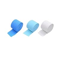 3-6pcs 4.5cm x 2200cm Rainbow Crepe Paper roll Streamers, Bithday New Year Graduation Anniversary House Street Home Party Decorations (3pcs Blue White)