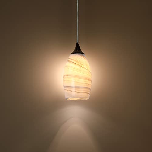 Image of 3 Pack 4.65 Inch Hand Blow Art Grey Glass Lamp Shade Pendant Ceiling Chandelier Wall Sconce Light Replacement Oval Glass Shade Fixture