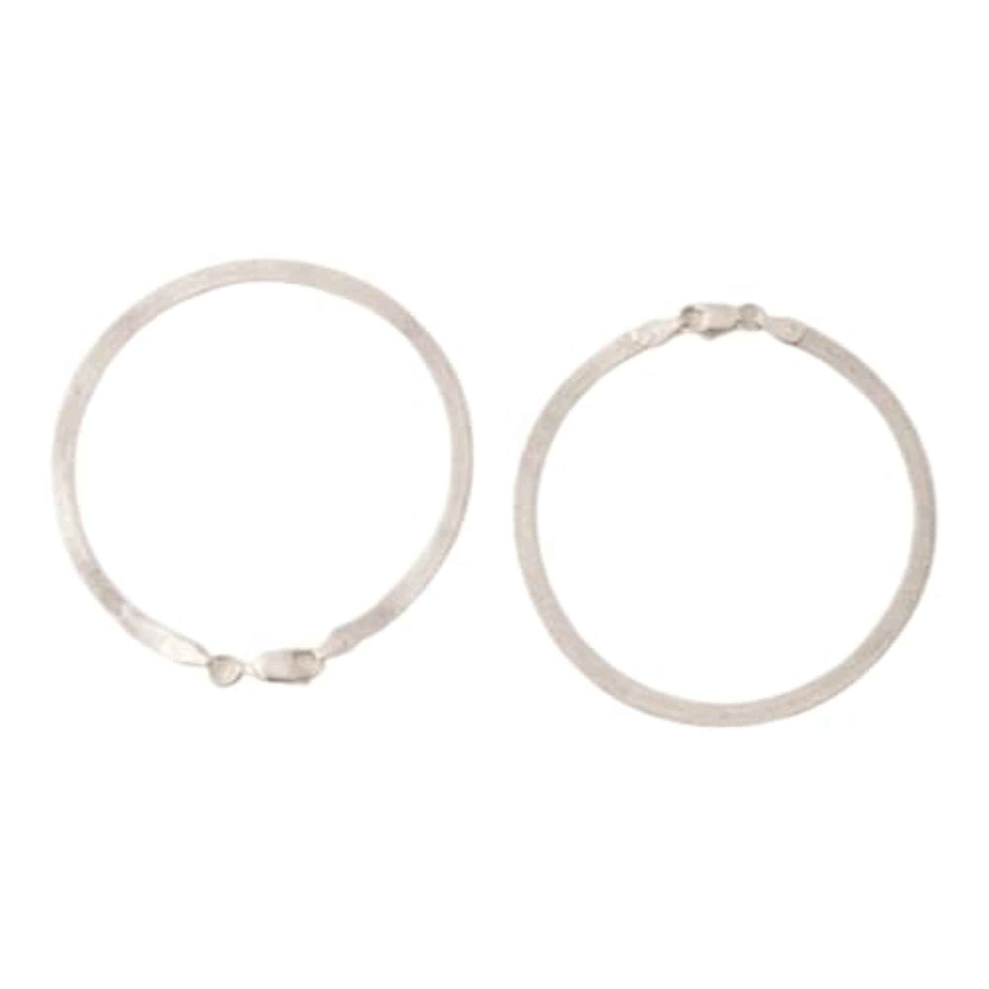 Women's 925 Pure Silver Plain Snake Pattern Anklet, Gift for Her