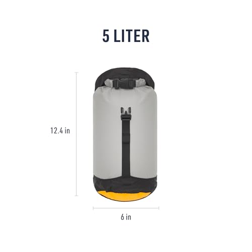 Image of Sea to Summit eVac Ultra-Lightweight Compression Dry Bag, Waterproof Dry Storage, 5 Liter, Highrise Grey