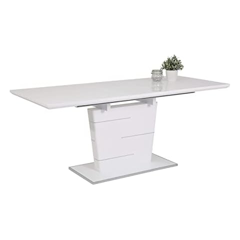 Apollo Sila Esstisch, Holzwerkstoff, Hochglanz weiß Cover