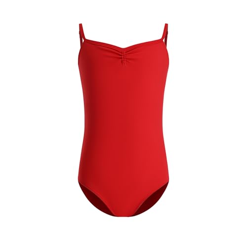 HIPPOSEUS Adorable and Comfortable Girls Ballet Leotards - Suitable for Dance and Gymnastics,JL06S-Red,10-12Years