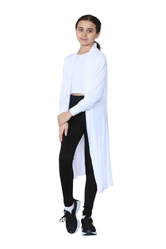 Image of Loxdonz Kids Long Open Front Cardigan Coverup Boyfriend Cardigan Sweater for Girl's Beach Cover ups Kimono Maxi Duster