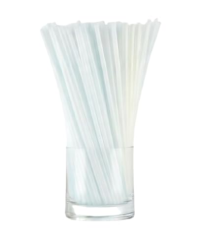 Reusable Drinking Straws, 21cm Long, 150 Pack, Multicoloured, for Various Beverages (White-150count)