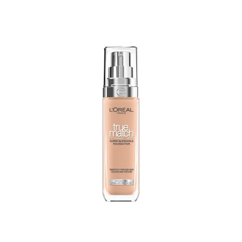 L’Oreal Paris True Match Liquid Foundation, Skincare Infused with Hyaluronic Acid, SPF 16, Available in 46 Shades, Suitable for All Skin Types, 5C Rose Sand, 30 ml