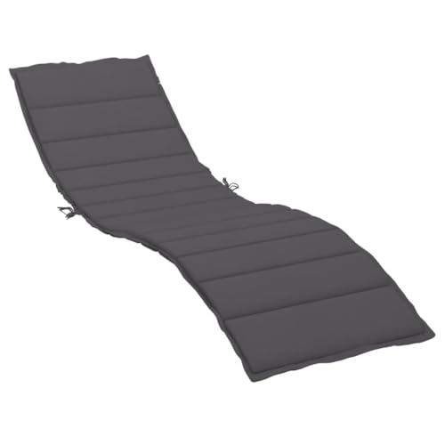 vidaXL Sonnenliege Auflage, Liegenauflage Outdoor, Polster Auflage für Gartenliege Liegestuhl, Polsterauflage, Anthrazit 200x50x3cm...