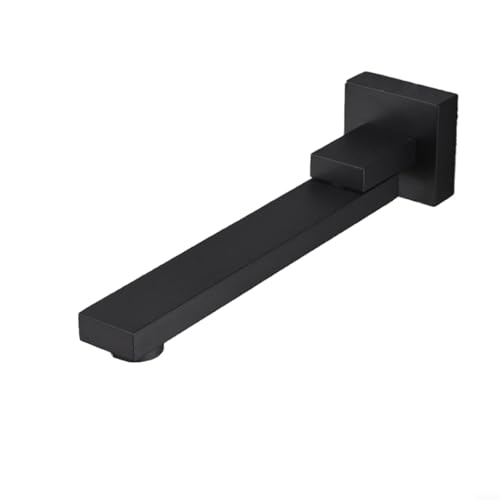 Fauhapyway Rubinetto per vasca da bagno a parete, miscelatore in acciaio inox con beccuccio girevole a 180 gradi, ugello pieghevole, in acciaio inox (nero)