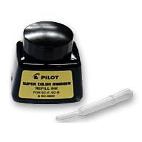 12 Pack Pilot Pen 43500 1oz Refill Ink for Permanent Markers - Black (SCRF-BLK)