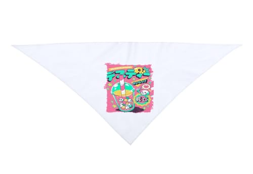 MERCHANDMANIA Pañoleta triangular suave batido kawaii meme retro vintage cute japones moda cuello fiestas
