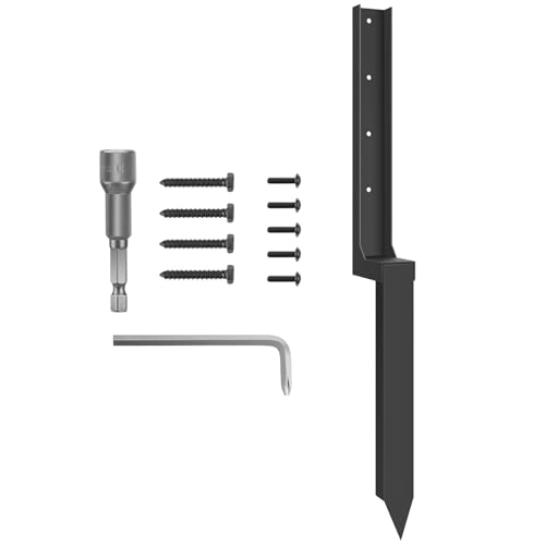 1 kit de estacas de reparación de postes de valla, soportes de poste de valla de acero resistente, anclajes de fijación, estacas de repuesto de metal pesado, espesos rápidos y fáciles para reparación