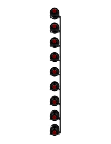 Image of Ultra Wine Racks Max Reveal Wall Mounted Wine Rack - Black Metal Wall Rails, 3 ft (9 Bottles)