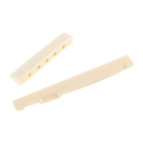 Toyvian 2pcs Acoustic Guitar Accessories Kit Nut and Saddle Set for Folk Guitars Replacement Parts Sturdy Steel Construction