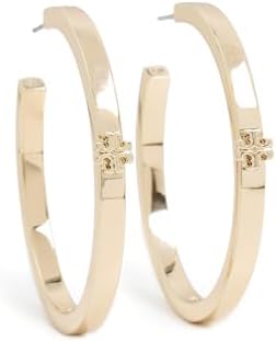 Tory Burch Women's Kira Hoop Earrings, Tory Gold, One Size