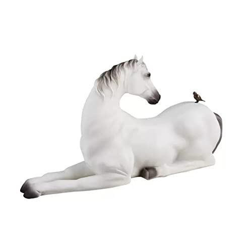 Statue de cheval blanc en résine sculpture moderne pour salon chic