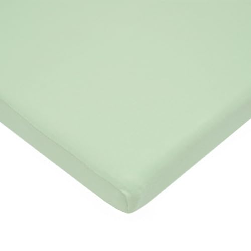Image of American Baby Company 100% Natural Cotton Fitted Cradle /Bassinet Sheet 36 inch x 18 inch - Soft, Breathable & Hypoallergenic Bed Sheet, Green, Neutral for Boys & Girls (Pack of 2)