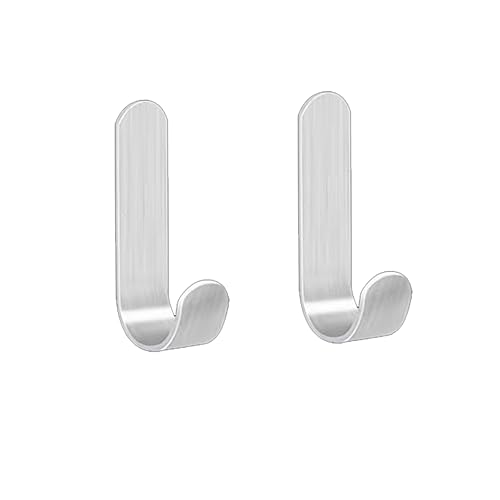 Ganchos Adhesivos, 2 Piezas Ganchos Adhesivos para Pared, Gancho Adhesivo de Acero Inoxidable, Soporte Toallas Pared, Impermeable Gancho, para Cocina, Baño, Sala de Estar