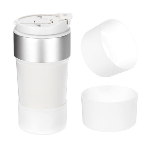 PATIKIL Funda de silicona para botella de agua de 24 onzas, 2 fundas protectoras antideslizantes para botellas de agua, accesorios transparentes