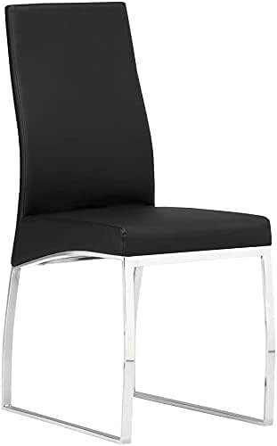 Miniatura 2 de Uptown Club Kratz - Juego de 2 sillas de comedor de piel sintética con elegante tapicería de cuero sintético, patas de acero inoxidable cepillado,