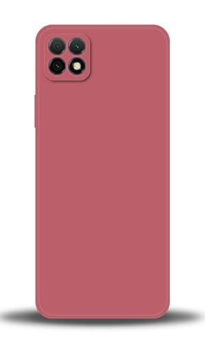 WUACYEAMING Compatible with Huawei nova Y60 Case,with Camera Lens Protector Ultra Slim Liquid Silicone Cover Anti-Scratch Shockproof Case-Red