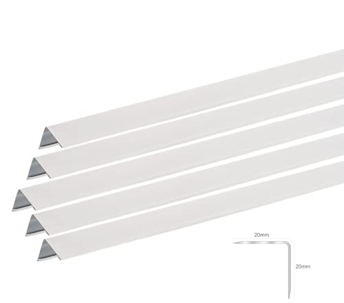 Pack of 5 Suspended Perimeter Trim 2.4m Long Suspended Ceiling Tiles Grid Rails Frames White Suspension Wall Angle 12 Meter Total