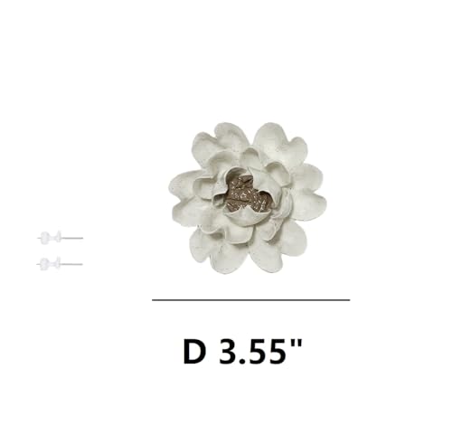 Image of Ceramic Flower Wall Art Decor, Artificial Flower Wall Sculpture,Handmade Ceramic Flowers for Home,Hallway,Living Room, Kitchen,Bathroom (Spotted Color,Luoyang Peony, 3.55 inch)