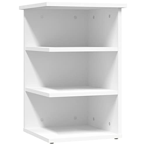 vidaXL Side Cabinet in White, Practical Storage Solution with 3 Shelves, Engineered Wood, Suitable for Living Room and Office