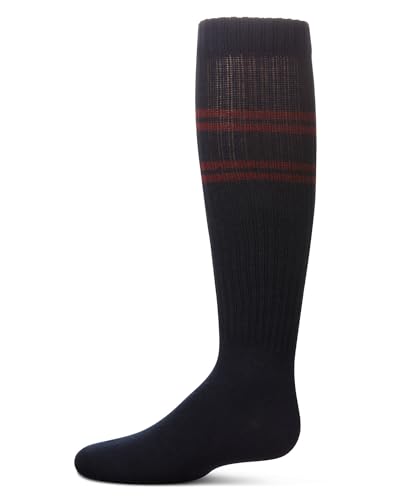 MeMoi Girls' Ribbed Athletic Stripe Knee High Socks2