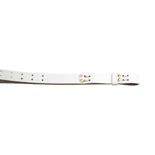 Mil-Bar Leather Rifle Sling, White w/Nickel..