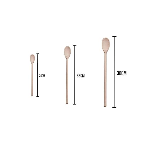 Colher de Pau KIT 3 Unidades tamanhos 25cm 32cm 38cm melhor