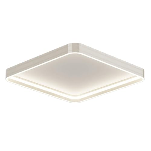 USMJQVZ Lámpara de Techo LED empotrada Negra Cuadrada, 64/80W 3000K Blanco cálido, lámpara de iluminación Moderna Plana, lámpara de Techo Negra para cocinas, escaleras, dormitorios, etc.