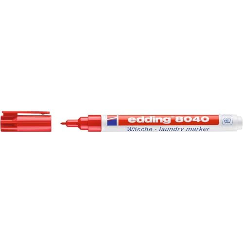 edding 8040 - Pennarello per abiti, 1 mm, colore: Rosso