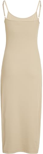 Calvin Klein Damen Bodycon Kleid Logo Elastic Strappy Slim Fit, Beige (White Pepper), XS – Ansicht 6