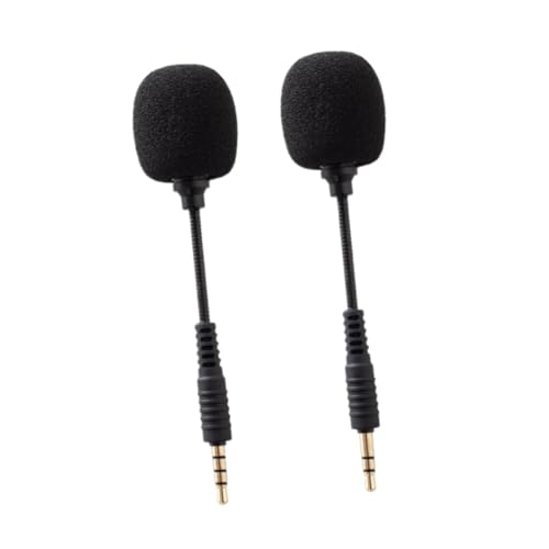 LALAFINA 2Pcs Bendable Microphone for Phone and Tablet Portable Noise Canceling Mic for Laptop Video Recording for Streaming Gaming and Conference Use