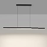 lampada a sospensione a striscia di metallo nero, lampade a sospensione moderne per sala da pranzo a led 3000k, lampada decorativa per atmosfera di illuminazione decorativa lineare per soggiorno linea